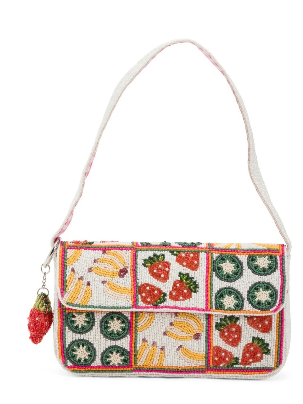 Made In India Beaded Fruit Chic Flap Shoulder Bag